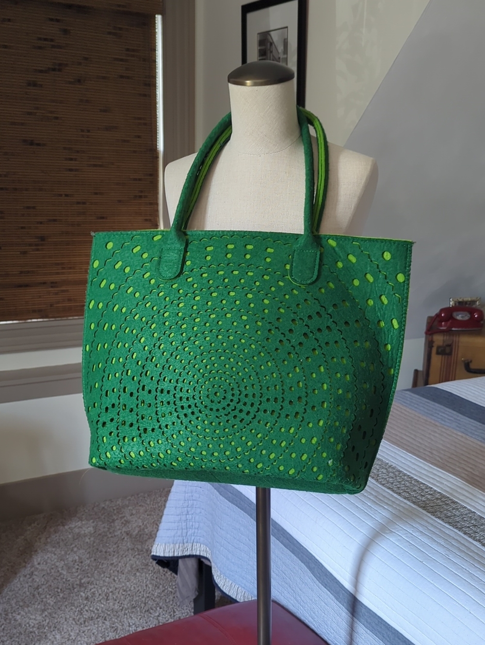 Green Felt Tote